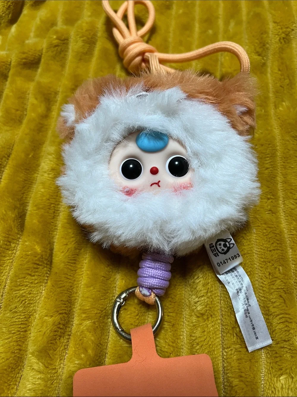 Baby Three Plush Phone Lanyard - Orange and White Cute Fox